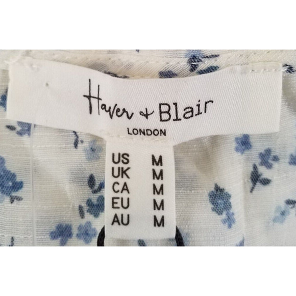 Haven & Blair Floral Button Front V Neck Top Medium Pink Boho NWT - Picture 5 of 7